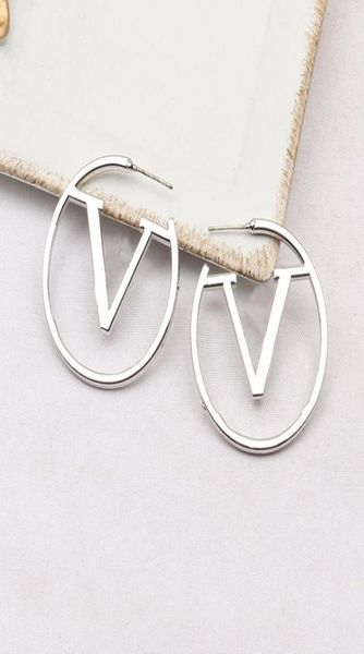 

plated 925 silver luxury brand designers letters stud geometric famous women round crystal rhinestone pearl earring wedding party 7966209, Golden;silver