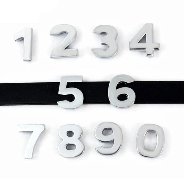 

new 8mm plain slide numbers quot09quot 20 pcslot can choose each number slide charms fit diy wristband belt bracelet ls3878266, Golden;silver