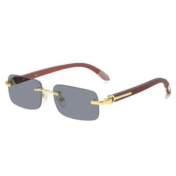 

30% off luxury designer new men's and women's sunglasses 20% off frameless square wooden leg glasses, White;black