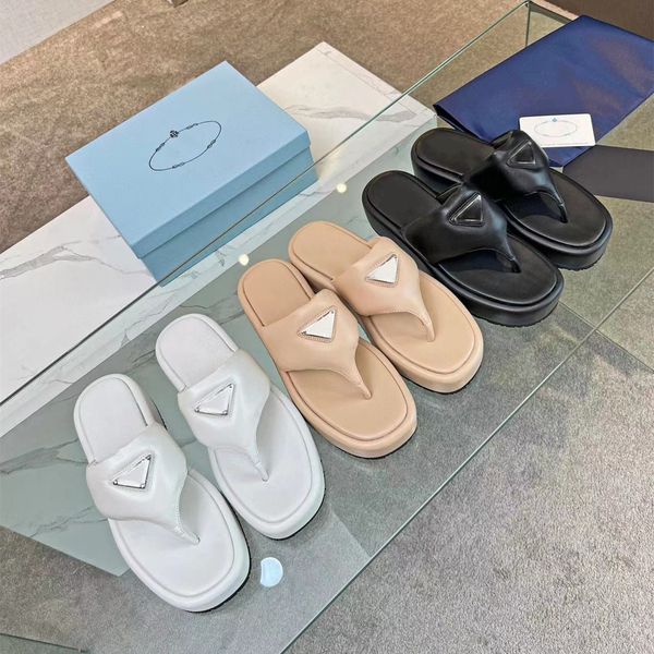 

fashion women slippers clip-toe flats platform sandals 2023 summer new trend flip-flops casual beach shoes mujer, Black