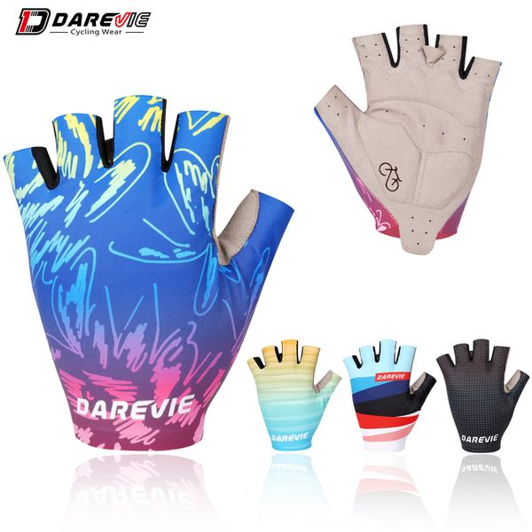 

sports gloves darevie cycling gloves summer shockproof breathable man's women's cycling gloves half finger mtb road bike gloves 23, Black
