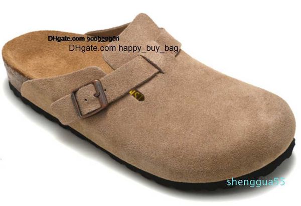 

new -boston leather bag head pull cork slippers female male summer anti-skid slippers lazy shoes lovers beach shoes scuffs 8812, Black