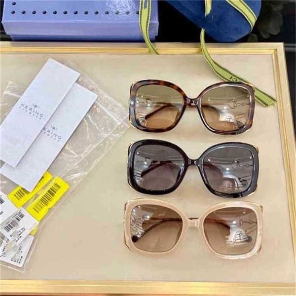 

luxury designer new men's and women's sunglasses 20% off version family butterfly button style ins fashion small face same female, White;black