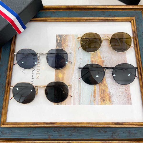 

luxury designer sunglasses 20% off tb japan-south korea ins-style versatile round metal frame net red same, White;black