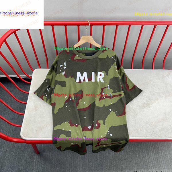 

23ss new t shirt camouflage letter print pattern cotton round neck loose and versatile men and women with the same short sleeve, White;black