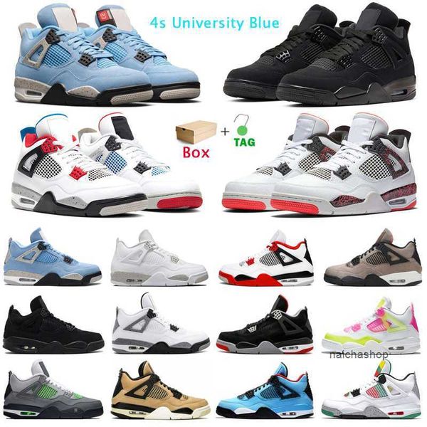

4s basketball shoes 4 university blue white oreo fire red taupe haze mushroom black cat mens trainers sport sneakers with bo jorden jordon
