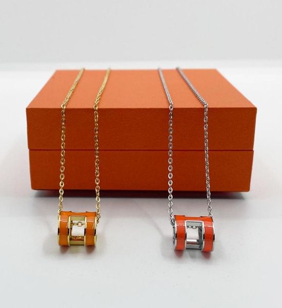 

h necklace designer letter necklaces luxury fashion enamel pendantnecklace 18k gold classic couple pendant wedding party accessori2243539, Silver