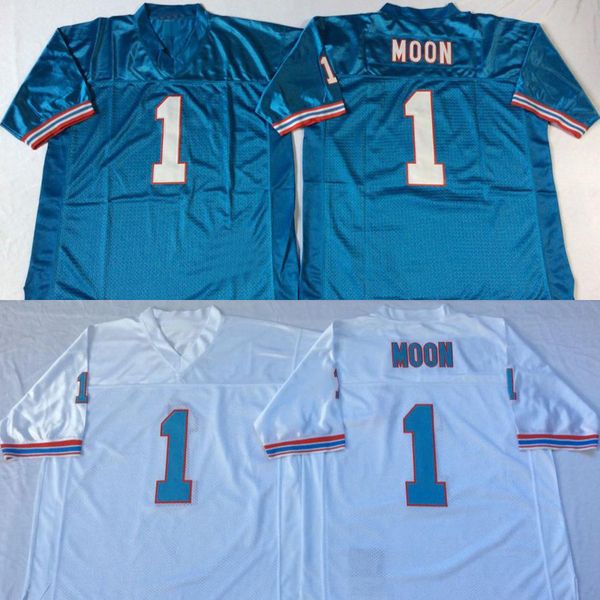 

american football wear moon 1 throwback men jerseys white blue mitchell ness size stitched jersey mix order, Black