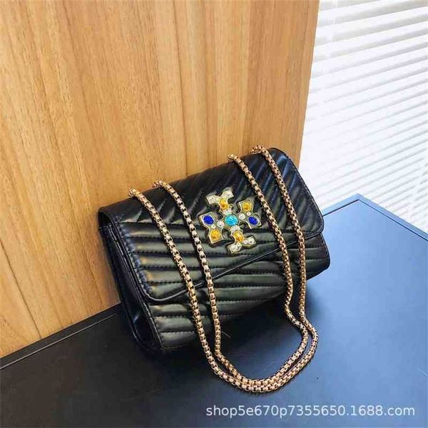 

handbag 2023 new bag chain lingge solid small square women's messenger