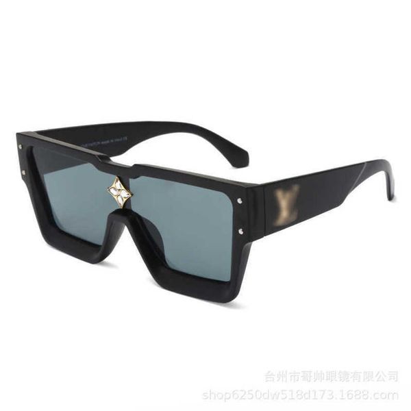 

luxury designer new sunglasses one piece large frame high sense personalized fashion rice nail, White;black
