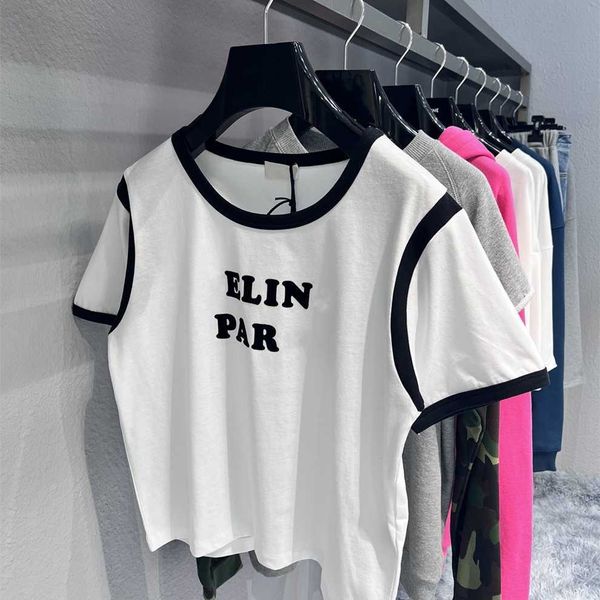 

80% off factory outlet online high version new front flocked english letters printed korean ol commuter women's t-shirt tee, White;black