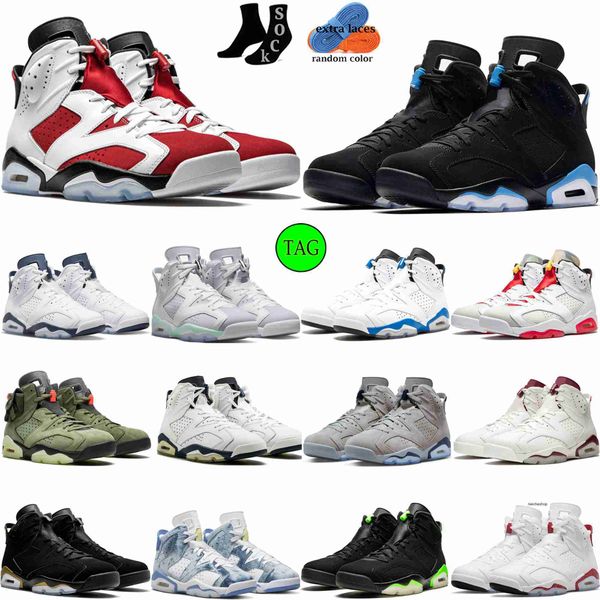 

men women 6s basketball shoes jumpman 6 unc white midnight navy british khaki olive bordeaux bred 0lympic foam mens trainers sports sneakers, Black