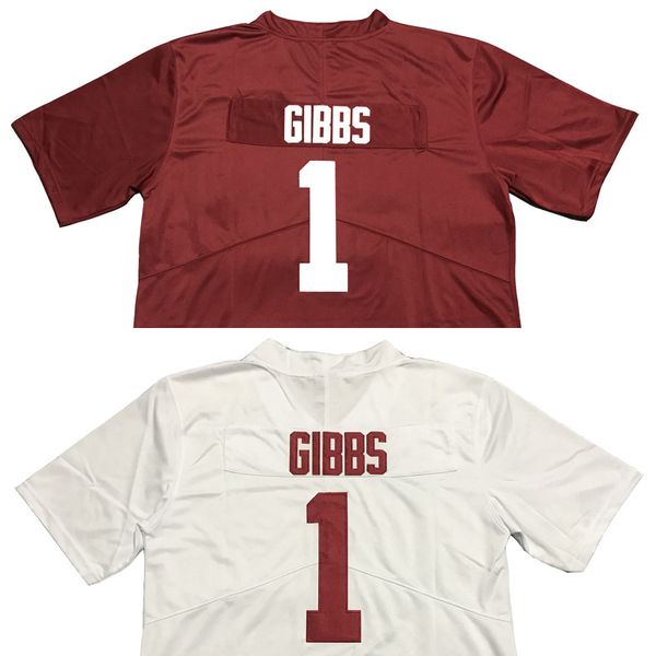 

men college alabama crimson tide jerseys white red 1 jahmyr gibbs size american football wear stitched jersey mix order, Black