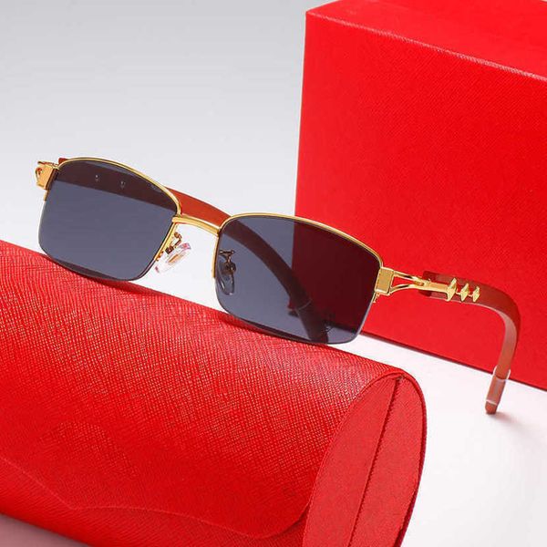 

30% off luxury designer new men's and women's sunglasses 20% off leg simple half frame selling fashion wooden flat glasses, White;black