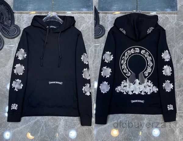 

men's hoodies sweatshirts jacket pullovers for mens chrome winter heart long sleeve loose coat hooded hoody pullover men woman hip hop, Black