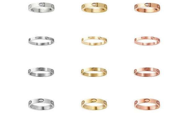 

fashion lover rings womens designer ring couple jewelry band titanium steel with diamonds classic gold silver rose optional size 41304752