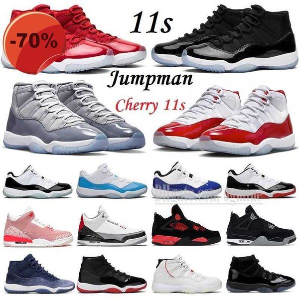 

11 jumpmans retro low basketball shoes men women 11s cherry cool grey midnight navy jubilee 25th anniversary concord bred 72-10 mens trainer