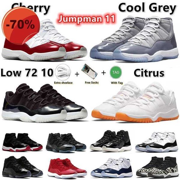 

with original box (12 days get shoes) cool grey jumpman 11 11s retro high og basketball shoes low 72 10 cherry pantone pure violet citrus co