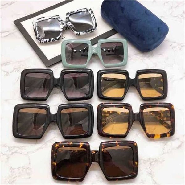 

luxury designer new sunglasses fashion version square large frame net red same men women, White;black