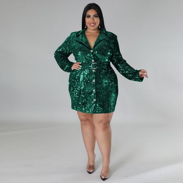 

plus size dresses plus size women sequin party dress long sleeve belt elegant dress fall casual female designer skirt fashion luxury outwear, Black