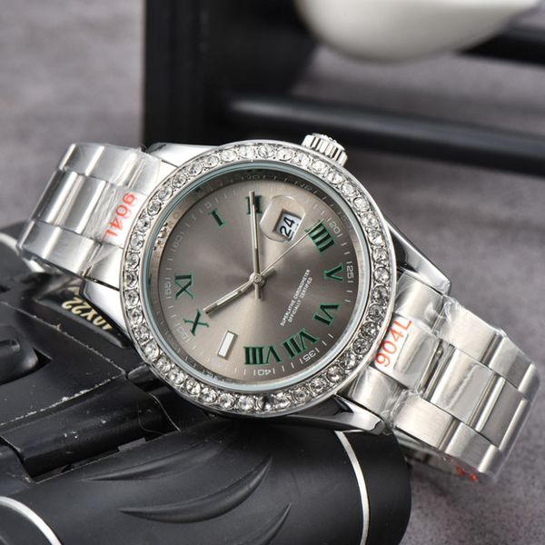 

mens quartz watches automatic full stainless steel luminous quartz watch luxury style classic wristwatches montre de luxe, Slivery;brown