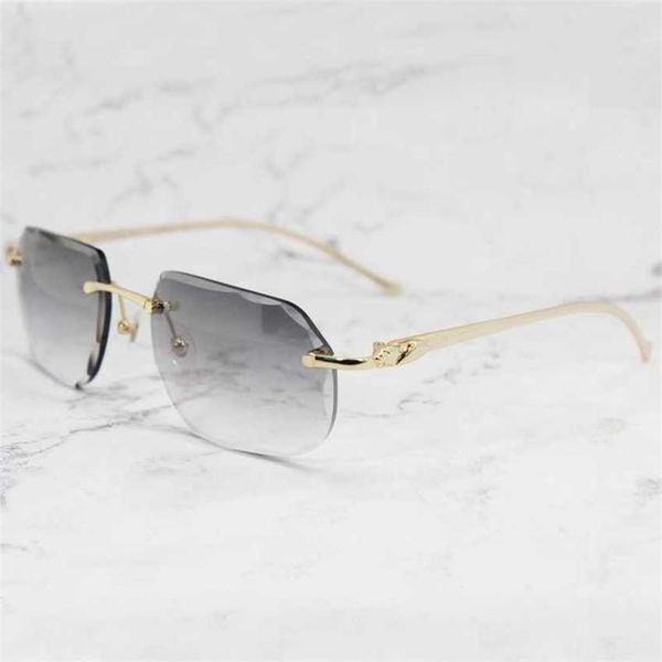 

50% off luxury designer new men's and women's sunglasses 20% off mens rimless panther diamond cut stylish glasses vintage driving, White;black