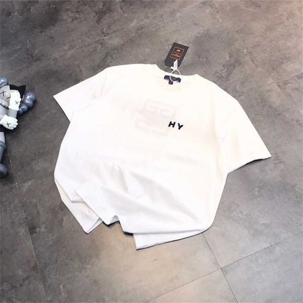 

80% off factory outlet online summer men's and women's t-shirt toothbrush plush solid small letter short backing round neck cotton, White;black