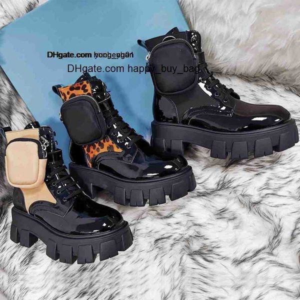

ankle designer women rois boots fashion black short nylon martin bottes femmes winter platform shoes with bags