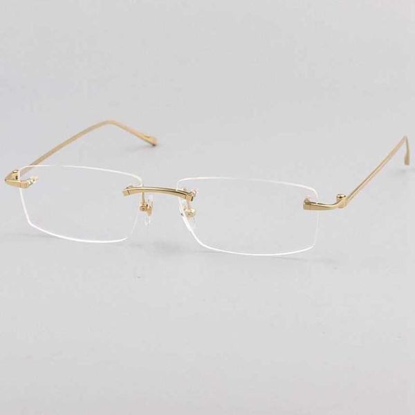 

luxury designer fashion sunglasses 20% off series 0070 ultra light fashion borderless short sighted eye frame business, White;black