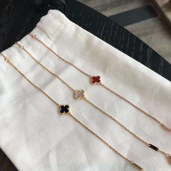 

designer bracelets van clover bracelet 3colors designers fashion design double side 4clover charm bracelets 18k gold stainless steel luxury, Golden;silver