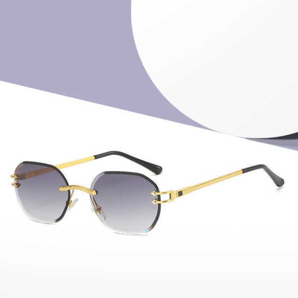 

50% off luxury designer new men's and women's sunglasses 20% off trimming fashion ocean glasses frameless trend, White;black