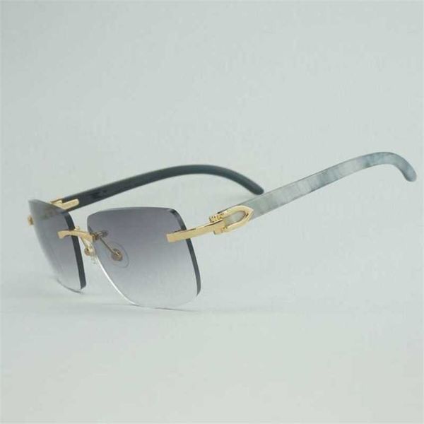 

50% off luxury designer new men's and women's sunglasses 20% off natural buffalo horn men wood rimless gafas for driving club clea, White;black