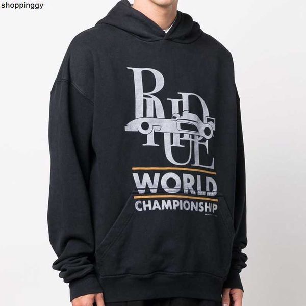 

hoodies sweatshirts black rhude letters printing quality simplicity hooded keep warm cozy