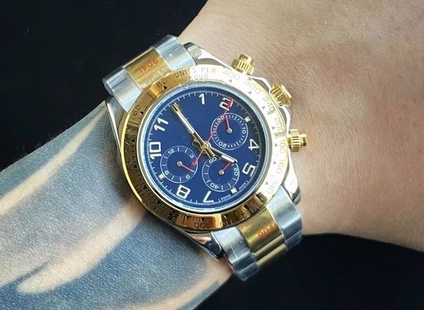 

with box luxury automatic 2813 mechanical movement watch blue dial watches men 116508 gold 116528 116528 mens wristwatches, Slivery;brown