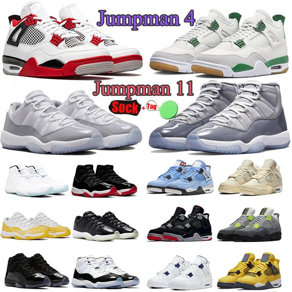 

designer jumpman 4s basketballs shoes 11 4 cement grey j4 mens womens low 11s cherry sneakers pine green military black cats trainers luxury