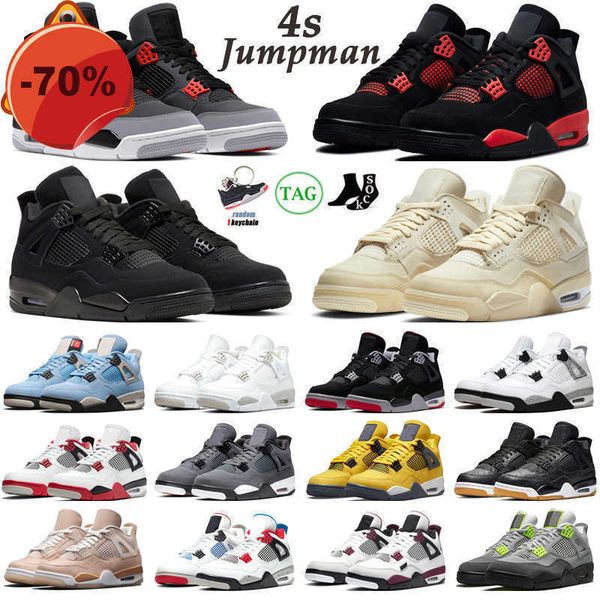 

sandals shoes mens red thunder infrared black cat bred university blue sail neon mushroom jordam 4 4s jumpman men women jorden 4