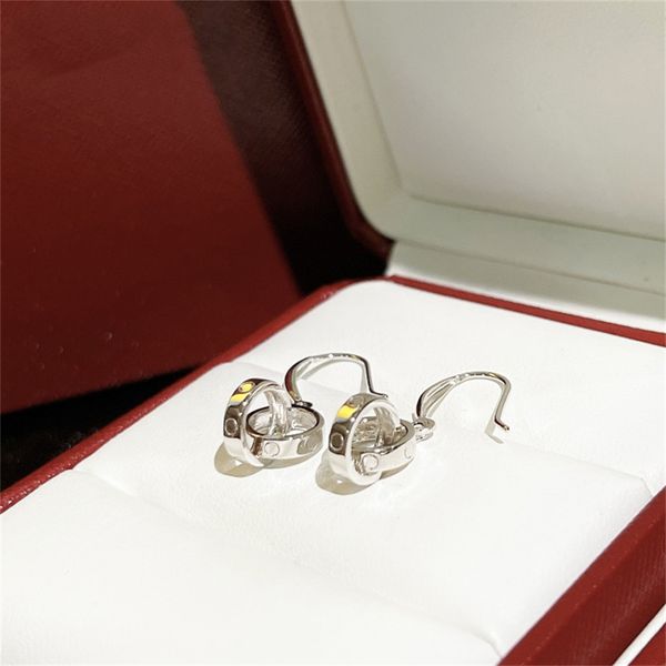 

woman earrings love earing designer stud orecchini fashion luxury gold silver carti jewelry hoop women ohrringe 45386, Golden;silver