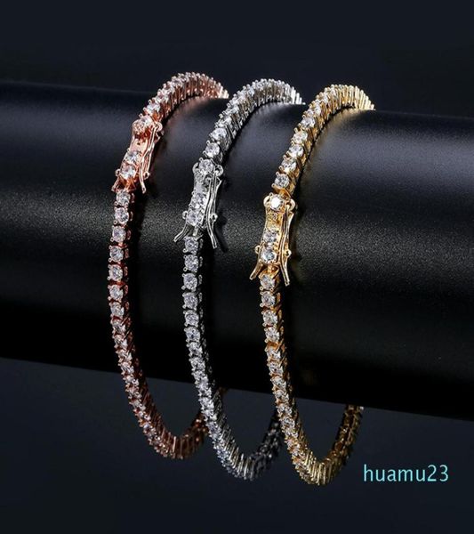 

european and american tennis chains hiphop tide men039s bracelet zirconmicroencased 3mm bracelet tennis bracelet249c1929140, Golden;silver