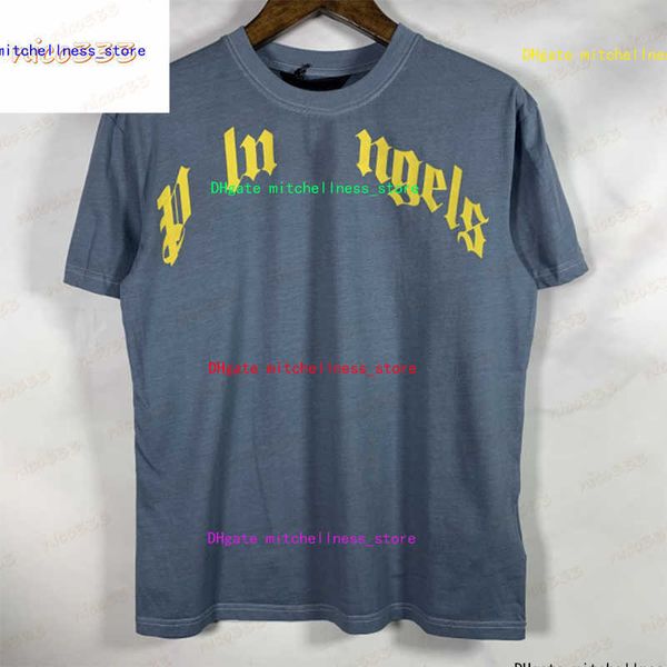 

23ss t shirt chest letters clash color print pattern cotton round neck loose and versatile men women with the same short sleeve, White;black