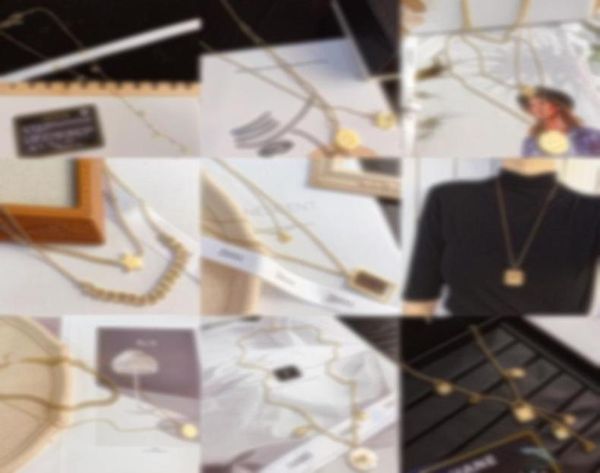 

designer branded womens necklaces 18k gold plated 925 silver plated stainless steel crystal necklaces choker chain letter pendant 5149186