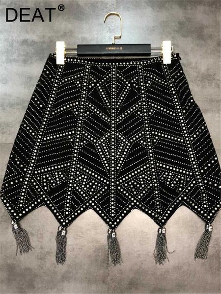 

skirts deat arrivals spring summer black diamonds tassel skirt pattern drill chain fringed women mh177 230325