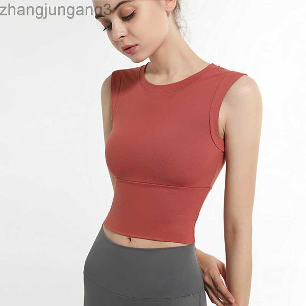 

alos yoga sports bra sports vest tight elastic quick-drying running suit gym vest female, White