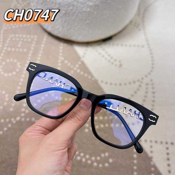 

40% off luxury designer new men's and women's sunglasses 20% off ch0747 frame plain face magic glasses net red same style slim lar, White;black