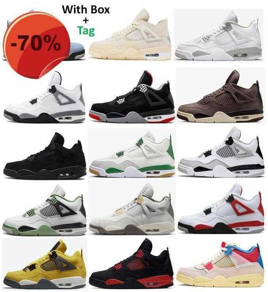 

amm 4 violet ore bred sail university blue basketball shoes men 4s military black cat midnight navy pine green seafoam fire red white cement