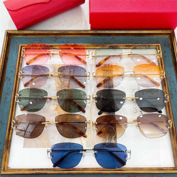 

30% off luxury designer new men's and women's sunglasses 20% off toads personality frameless gradient ins net red same style women, White;black