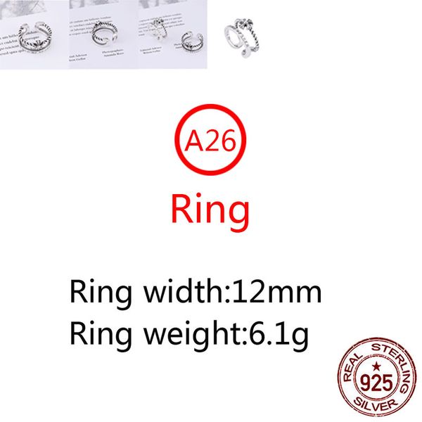

a26 s925 sterling silver ring open cross couple fashion punk street net red jewelry gift for lover