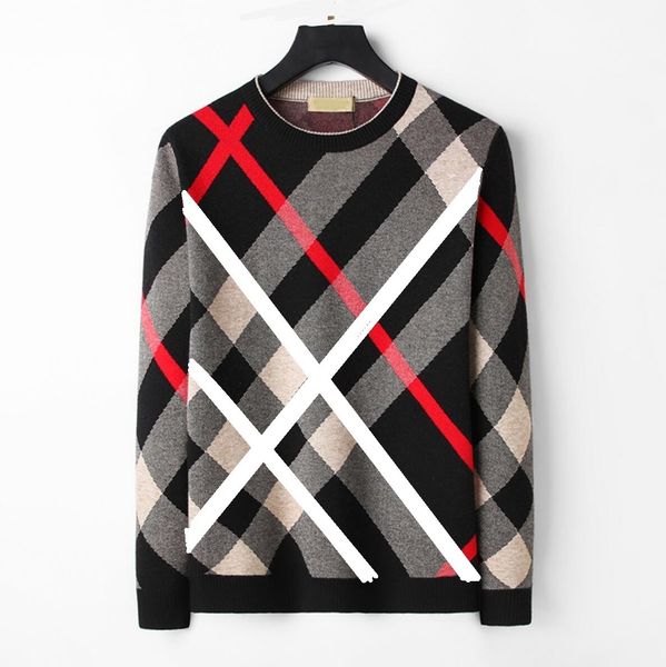 

brand designers men's sweaters fashionable leisure long classic luxury plaid pullover a variety of styles and women's loose large, White;black