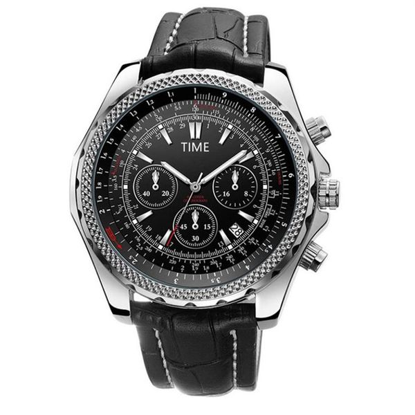

men mechanical automatic watch luxury wristwatches big dial stainless steel navitimer 1884 sports chronograph male business watche255e, Slivery;brown
