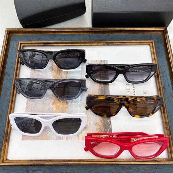 

men's luxury designer women's sunglasses personality cat's eye ins net red same style narrow frame concave fashion ve2235, White;black