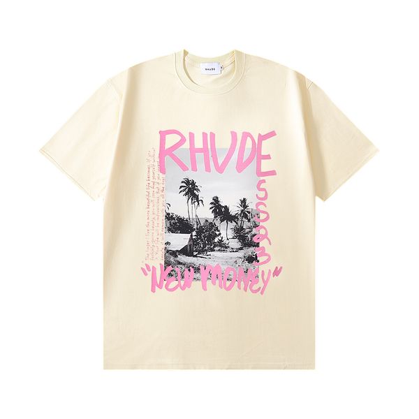 

rhude mens t shirt tess designer casual fashion short sleeve europe america men women round neck tshirts us size, White;black